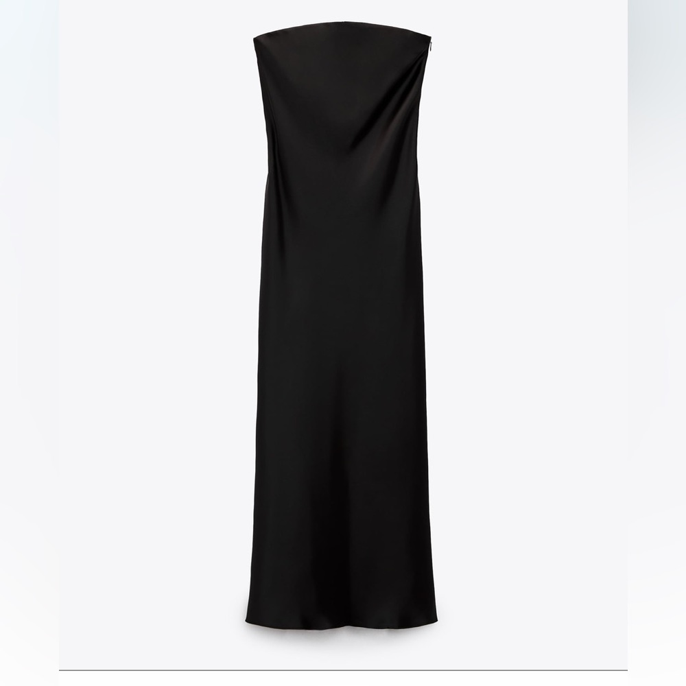 ZARA BLOGGERS FAV SATIN EFFECT DRESS - Picture 6 of 8